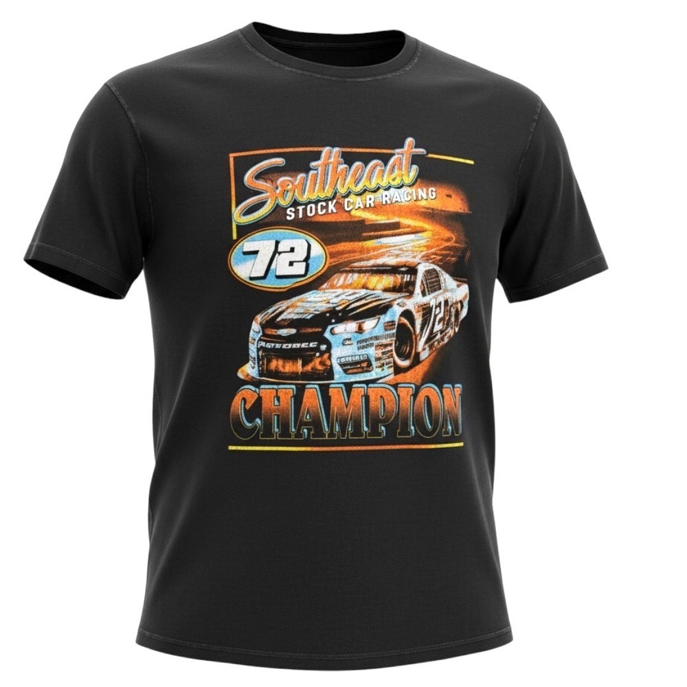 Brisco Brands Retro Southeast Stock Car Racing Champion T-Shirt Black XL #72 Car